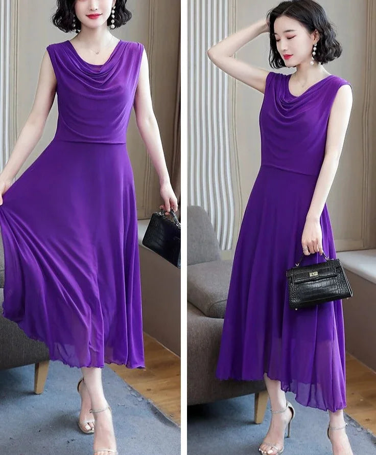 Sleeveless Mesh Maxi Dress – Elegant Summer 2025 Fashion for Women