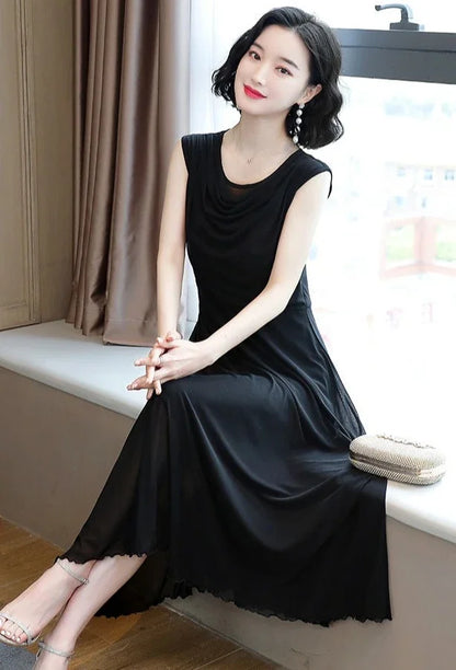 Sleeveless Mesh Maxi Dress – Elegant Summer 2025 Fashion for Women