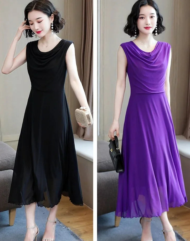 Sleeveless Mesh Maxi Dress – Elegant Summer 2025 Fashion for Women