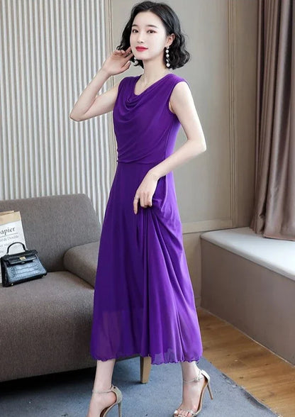 Sleeveless Mesh Maxi Dress – Elegant Summer 2025 Fashion for Women